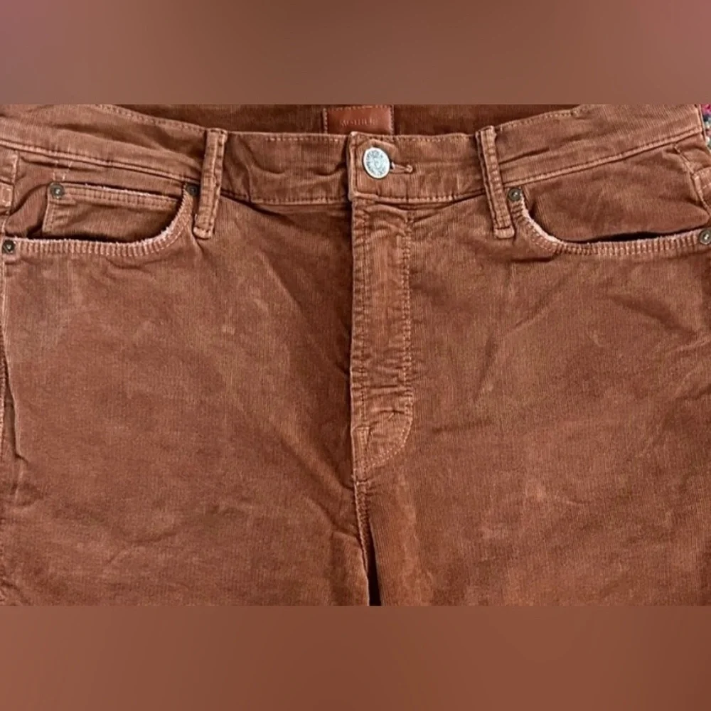 MOTHER Women Hopscotch Brown Corduroy Mid Rise Dazzler Ankle Fray Jeans Size 25 - Picture 10 of 12